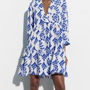 Zara Blue and White Mini Dress